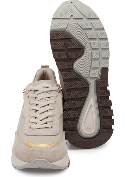 Gri Hakiki Deri Kadın Sneaker - K24S1AY67537-B43
