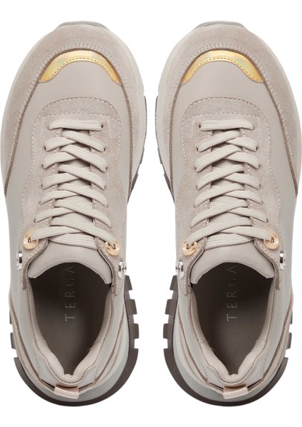 Gri Hakiki Deri Kadın Sneaker - K24S1AY67537-B43