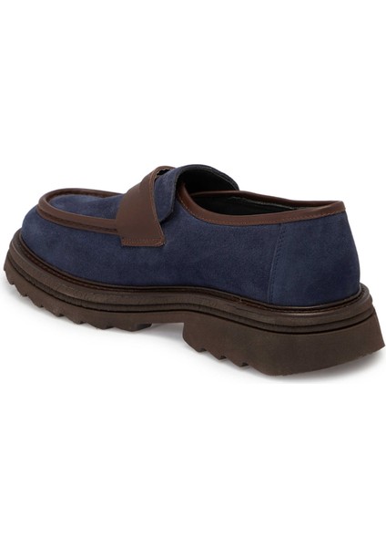 Lacivert Hakiki Süet Deri Erkek Klasik Ayakkabı - E24S1AY56993-D44