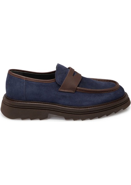 Lacivert Hakiki Süet Deri Erkek Klasik Ayakkabı - E24S1AY56993-D44