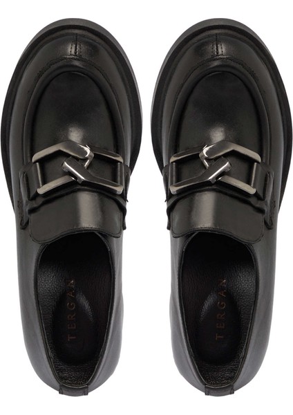 Siyah Deri Kadın Topuklu Ayakkabı - K24S1AY67507-A23