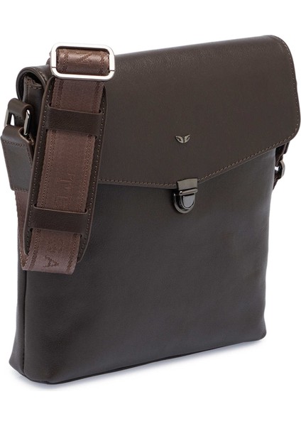 Kahve Hakiki Deri Erkek Çapraz Askılı Çanta - S1AC00021516-A87