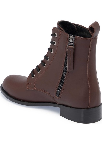 Kahve Hakiki Deri Kadın Casual Bot - K24K1BT67741-A24