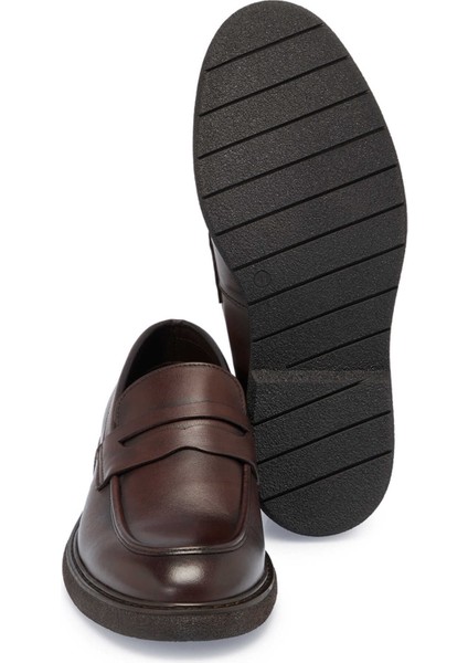 Kahve Hakiki Deri Erkek Casual Ayakkabı - E24S1AY57074-A24