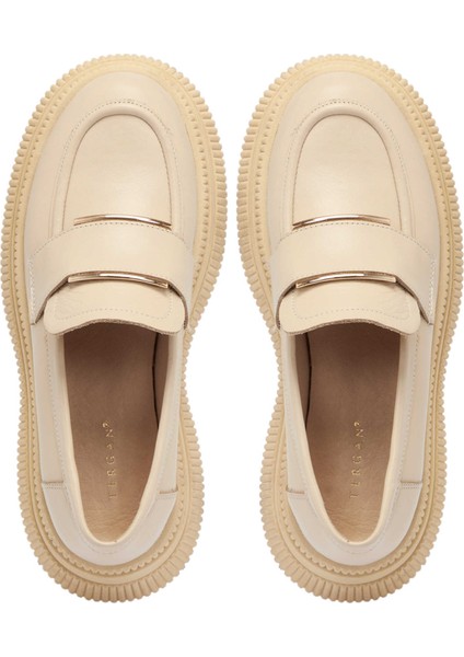 Krem Hakiki Deri Kadın Makosen - K24S1AY67587-A68