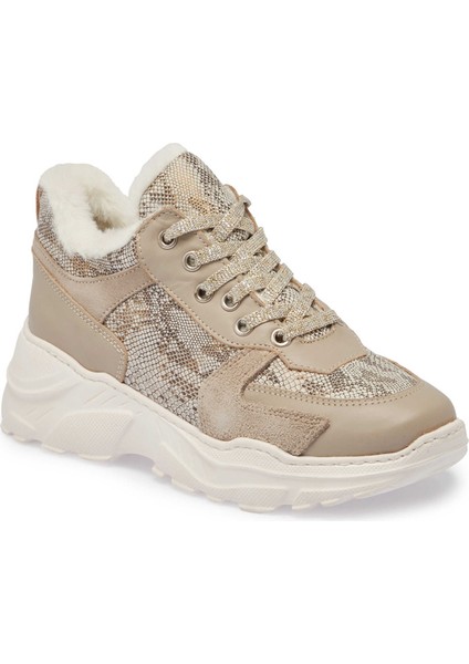 Gri Hakiki Deri Kadın Sneaker - K24S1AY67538-B43