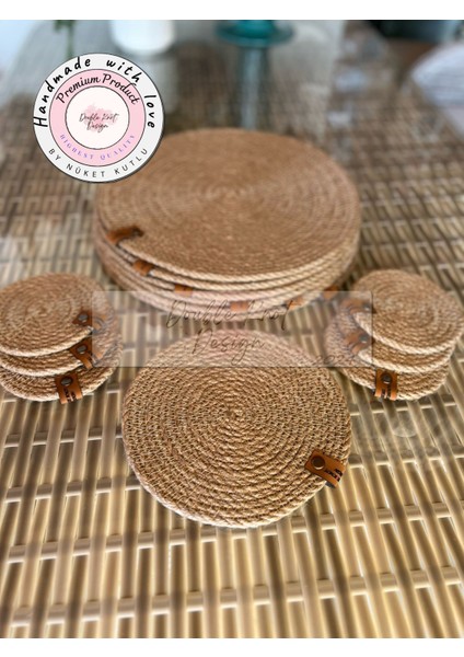 Jüt 13 Prç Set Supla Amerikan Servis Seti Hasır Tress Hediyelik