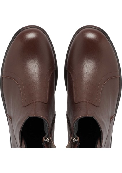 Kahve Hakiki Deri Kadın Casual Bot - K24K1BT67531-A24