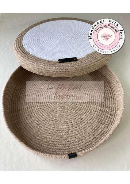 8 Prç Saklama Kutulu Supla Amerikan Servis Seti Hediyelik Hasır Jüt Tress Yemek Masası Davet