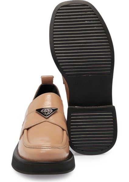 Nude Hakiki Rugan Deri Kadın Casual Ayakkabı - K24S1AY67506-M3G