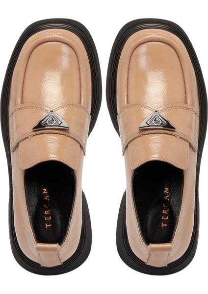 Nude Hakiki Rugan Deri Kadın Casual Ayakkabı - K24S1AY67506-M3G