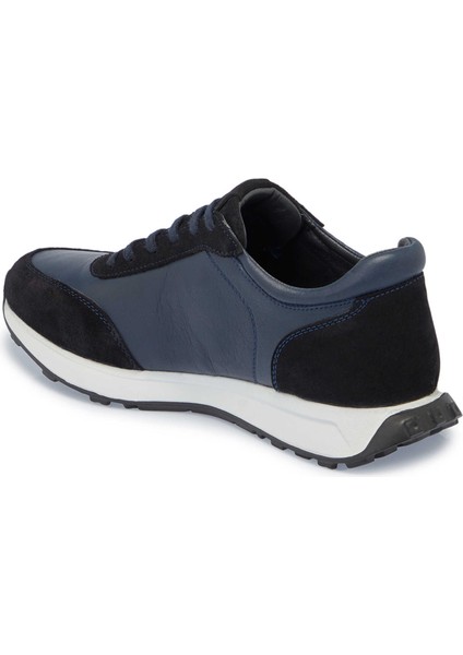 Lacivert Hakiki Deri Erkek Sneaker - E24S1AY57022-W32