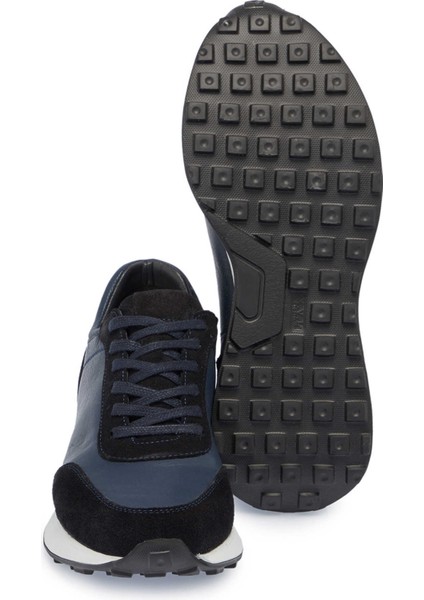 Lacivert Hakiki Deri Erkek Sneaker - E24S1AY57022-W32
