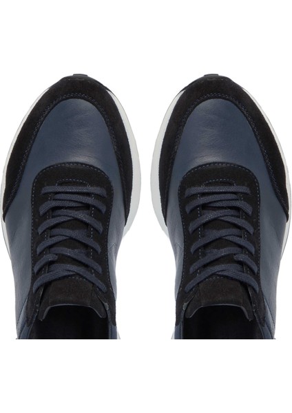Lacivert Hakiki Deri Erkek Sneaker - E24S1AY57022-W32