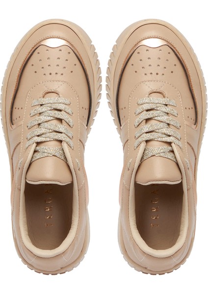 Bej Hakiki Deri Kadın Sneaker - K24S1AY67535-B22