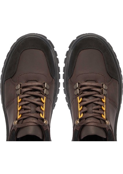 Kahve Hakiki Deri Erkek Sneaker - E24S1AY57100-A24