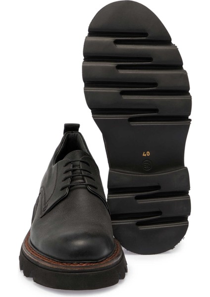 Siyah Hakiki Deri Erkek Klasik Ayakkabı - E24S1AY56990-A23