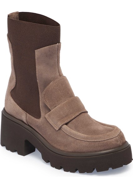 Kahve Hakiki Deri Kadın Casual Bot - K24K1BT67693-K32
