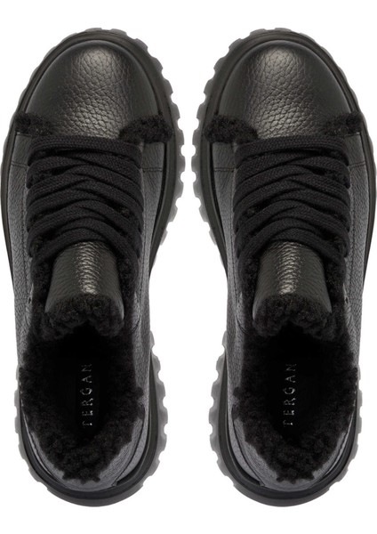 Siyah Hakiki Deri Kadın Sneaker - K24S1AY67596-A41