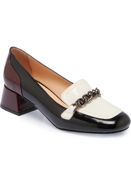 Siyah Hakiki Deri Kadın Topuklu Ayakkabı - K24S1AY67609-A07