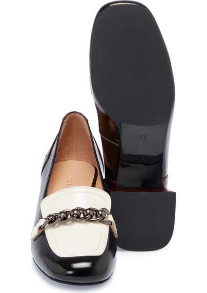 Siyah Hakiki Deri Kadın Topuklu Ayakkabı - K24S1AY67609-A07