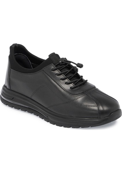 Siyah Hakiki Deri Erkek Sneaker - E24S1AY57099-A23