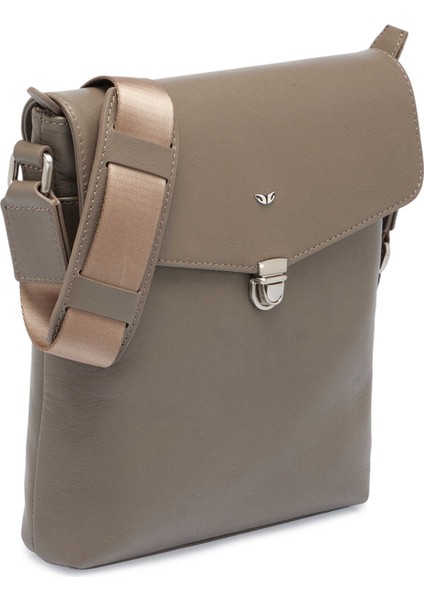 Bej Hakiki Deri Erkek Çapraz Askılı Çanta - S1AC00021516-B56