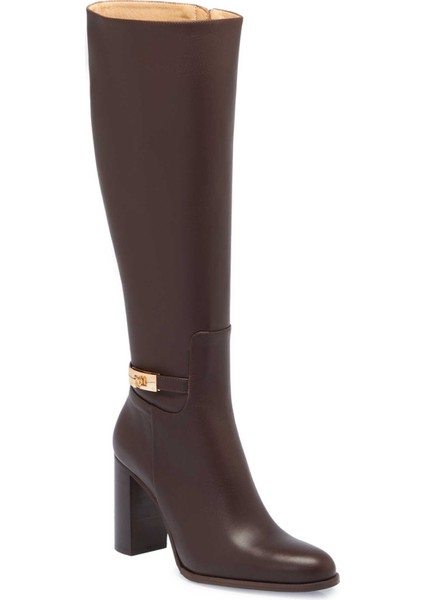 Kahve Hakiki Deri Kadın Klasik Çizme - K24K1CM67614-A24