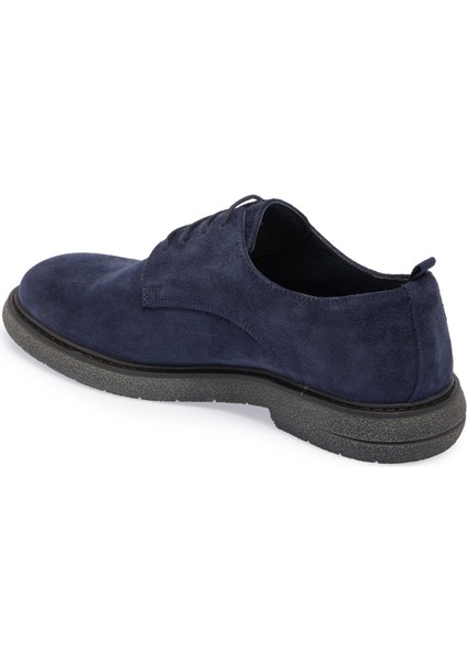 Lacivert Hakiki Süet Deri Erkek Casual Ayakkabı - E24S1AY57075-D44