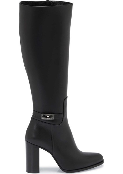 Siyah Hakiki Deri Kadın Klasik Çizme - K24K1CM67614-A23