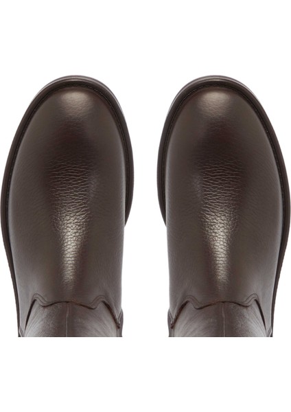 Kahve Hakiki Deri Kadın Klasik Çizme - K24K1CM67682-A42