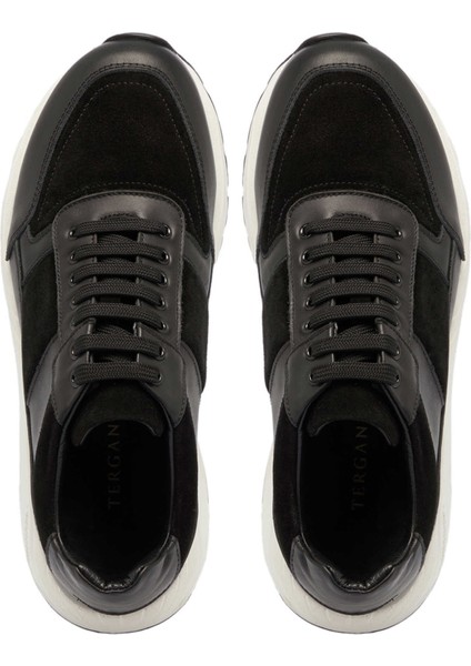 Siyah Hakiki Deri Erkek Sneaker - E24S1AY56974-A43