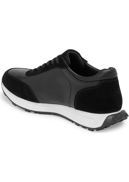 Siyah Hakiki Deri Erkek Sneaker - E24S1AY57022-W19