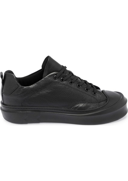 Siyah Hakiki Deri Erkek Sneaker - E24S1AY57136-A23