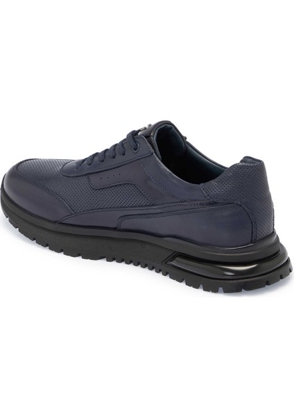 Lacivert Hakiki Deri Erkek Casual Ayakkabı - E24S1AY57077-A31