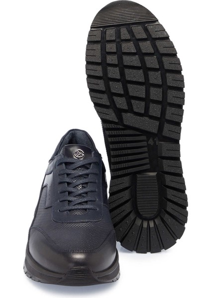 Lacivert Hakiki Deri Erkek Casual Ayakkabı - E24S1AY57077-A31