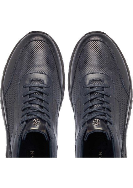 Lacivert Hakiki Deri Erkek Casual Ayakkabı - E24S1AY57077-A31