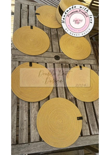 8 Prç Saklama Kutulu Supla Amerikan Servis Seti Hasır Jüt Tress Yemek Masası Davet modelleri