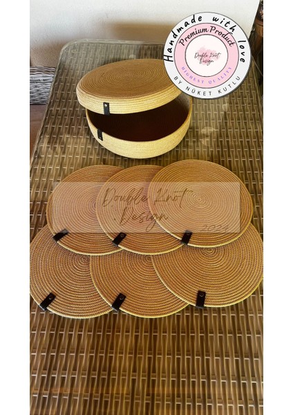 8 Prç Saklama Kutulu Supla Amerikan Servis Seti Hasır Jüt Tress Yemek Masası Davet fırsatları