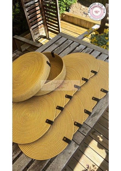 14 Prç Saklama Kutulu Supla Amerikan Servis Seti Hediyelik Hasır Jüt Tress Yemek Masası Davet modelleri