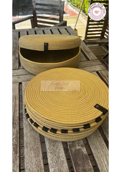 14 Prç Saklama Kutulu Supla Amerikan Servis Seti Hediyelik Hasır Jüt Tress Yemek Masası Davet fırsatları