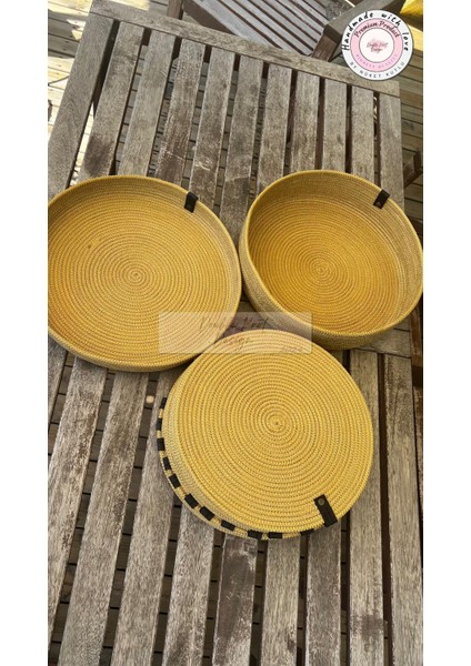 14 Prç Saklama Kutulu Supla Amerikan Servis Seti Hediyelik Hasır Jüt Tress Yemek Masası Davet