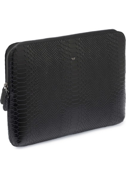 Siyah Hakiki Deri Unisex Laptop Çantası - S1LC00002951-B61
