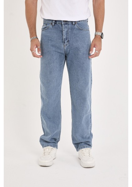 Erkek Mavi Baggy Denim Pantolon fırsatları