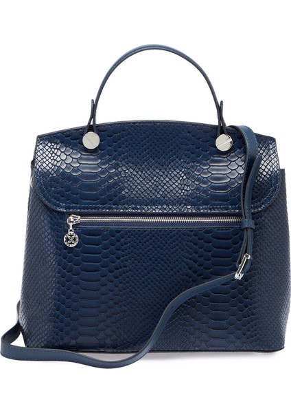 Lacivert Hakiki Deri Kadın El Çantası - S25Y1BC79121-G9C