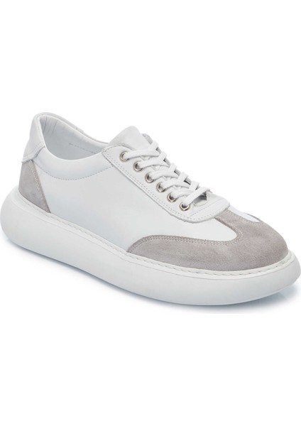 Beyaz Hakiki Deri Erkek Sneaker - E25I1AY57223-A26