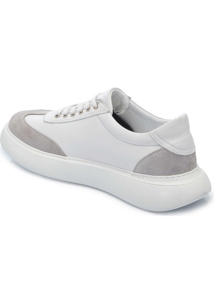 Beyaz Hakiki Deri Erkek Sneaker - E25I1AY57223-A26