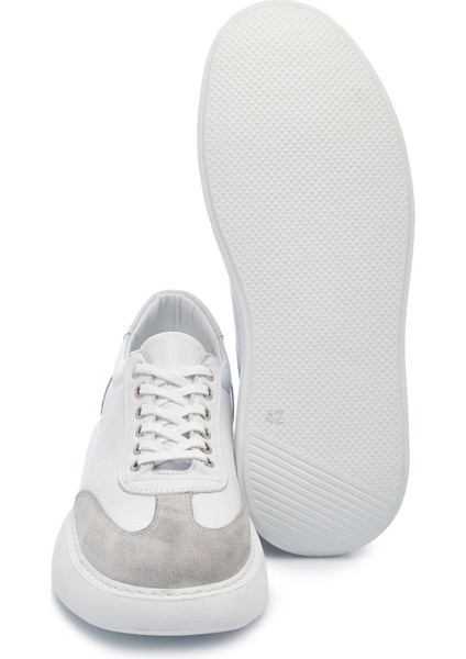 Beyaz Hakiki Deri Erkek Sneaker - E25I1AY57223-A26