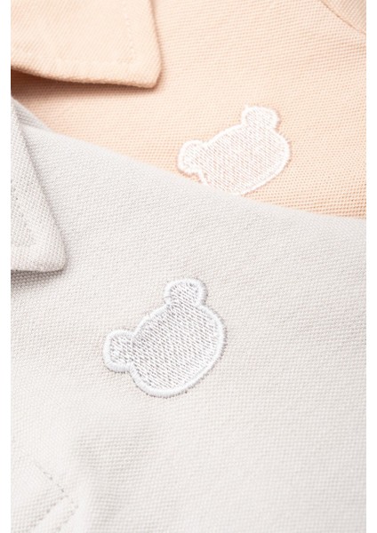 Nakışlı Polo Yaka Uzun Kollu Tişört – Gri modelleri