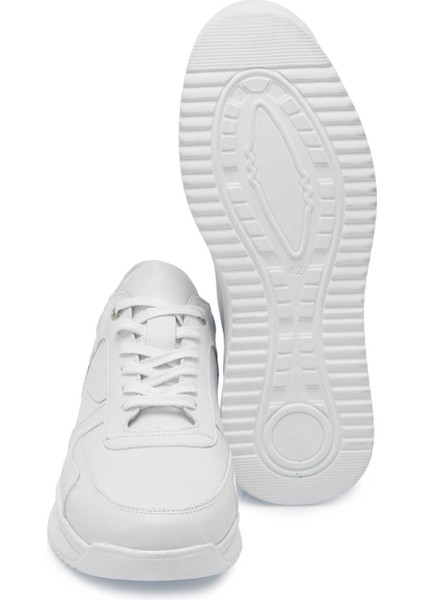 Beyaz Hakiki Deri Erkek Sneaker - E25I1AY57303-A26